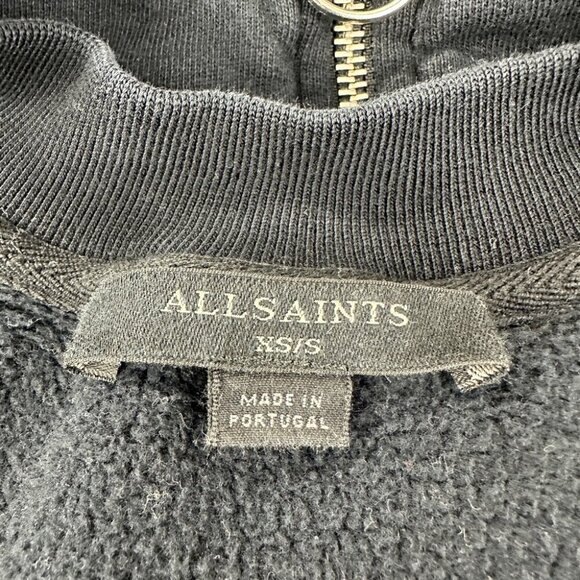 AllSaints Black 1/4 Zip Artillery Sweatshirt Women’s Size XS/S - Picture 2 of 12